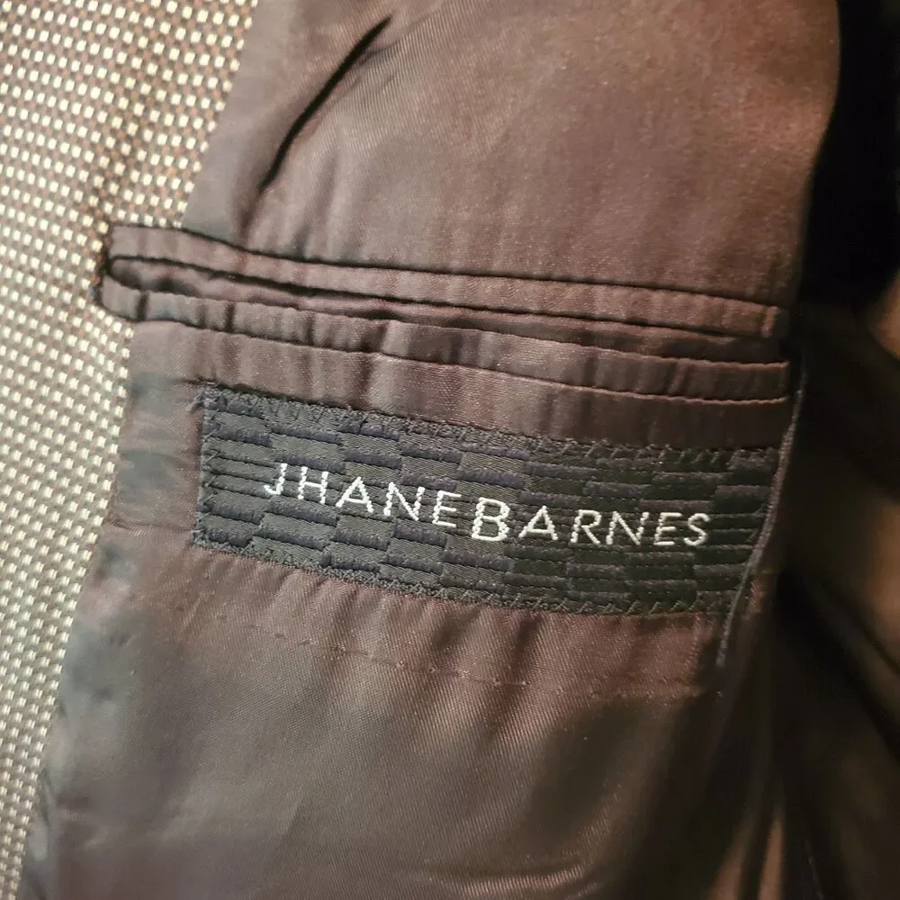Jhane Barnes Mens 46L Wool Jacket Blazer Sportcoat Italian Woven USA Made VNT